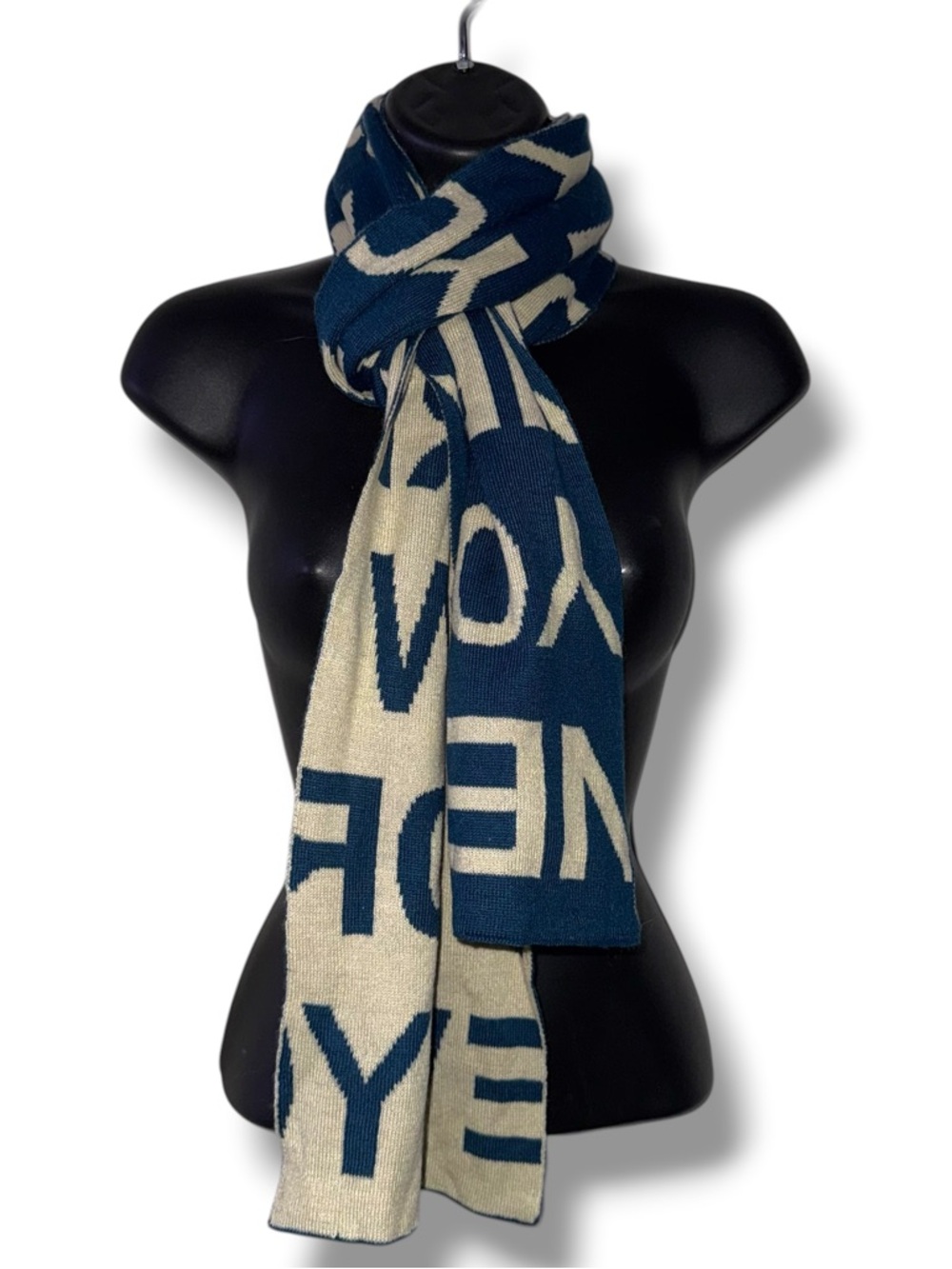 Robin Ruth blue and beige New York scarf